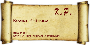 Kozma Primusz névjegykártya